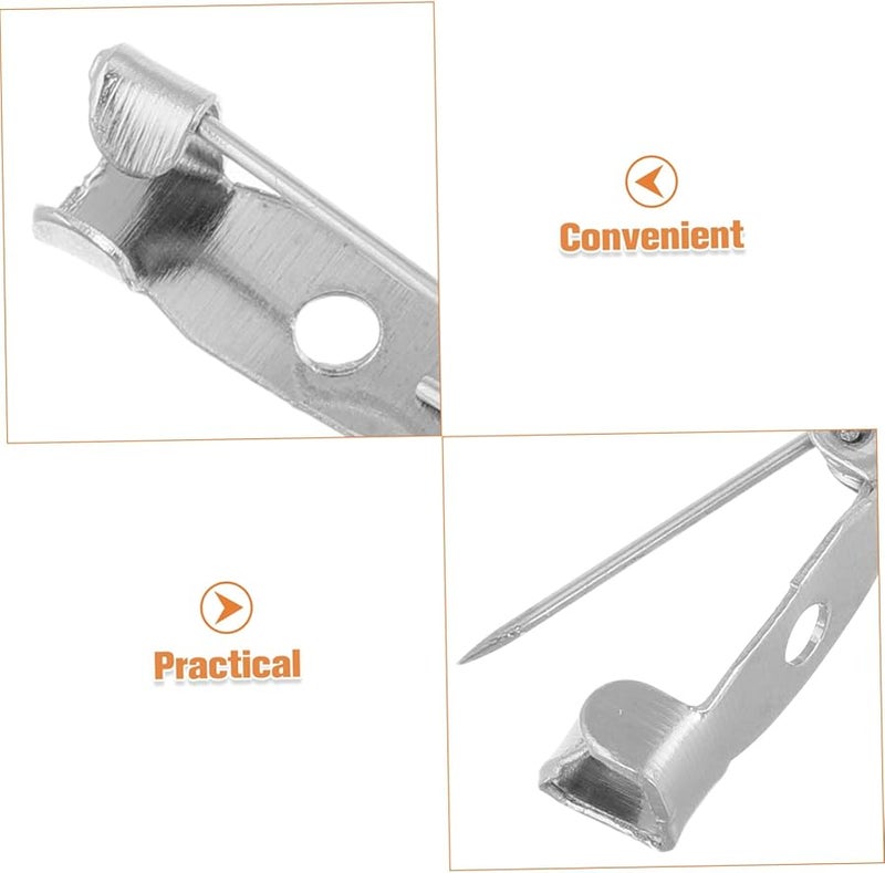White Metal Locking Pin Backs 200pcs for DIY Jewelry Making Safety Bar Brooch Clasps - Image 3